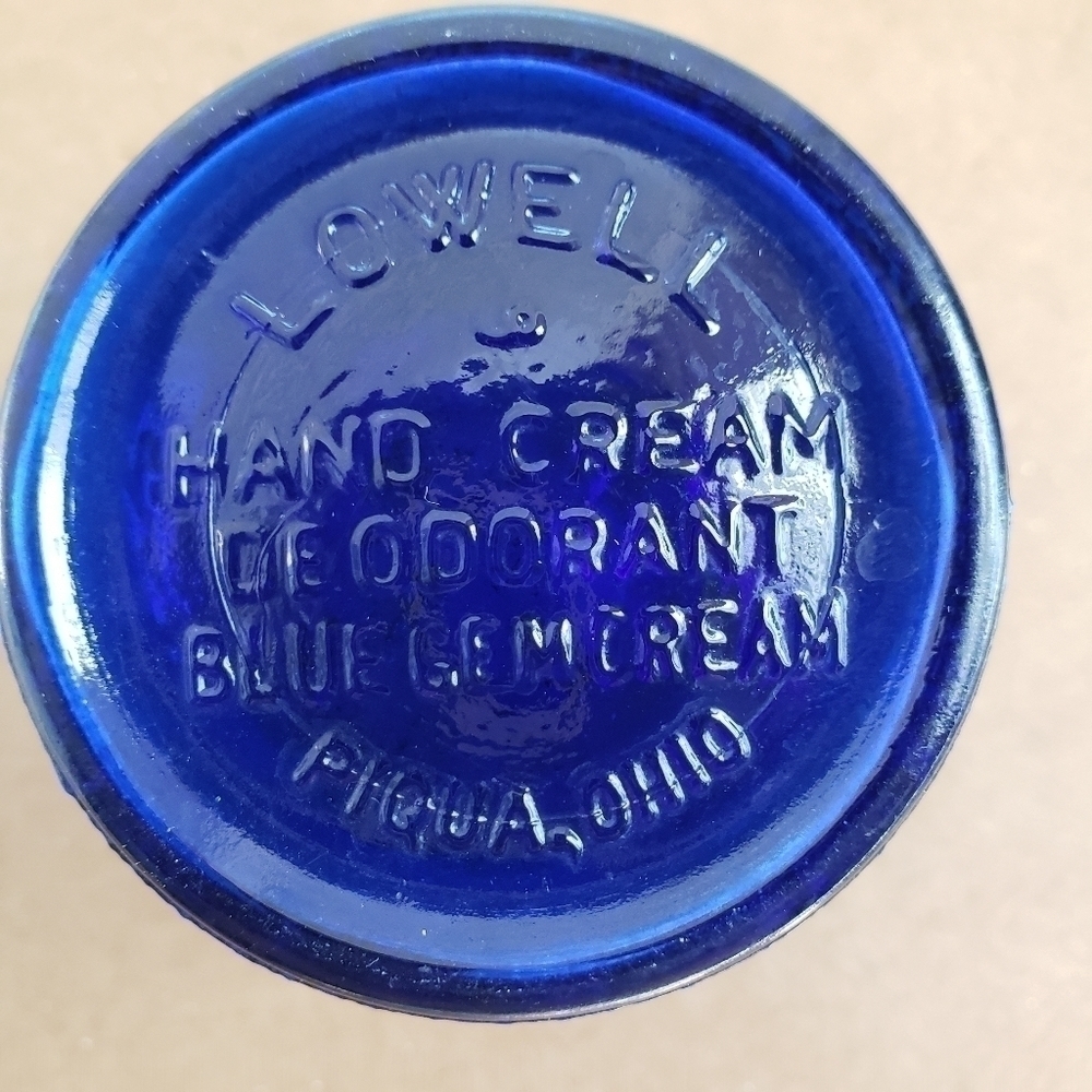 VINTAGE COBALT TOP HAT ADVERTISING LOWELL CREAM - Picture 2 of 5